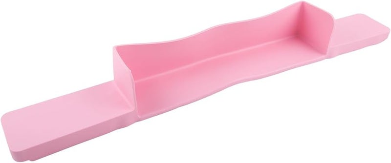 Pink Silicone Bathtub Splash Guard Mat With Suction Cups For Water Spill Prevention Edge Protector - Image 5